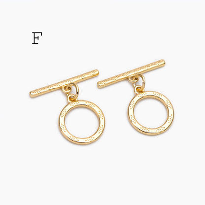 10pcs Gold Toggle Clasp, Jewelry Clasp, 18K Gold Plated Brass, Close Clasp (GB-1285)