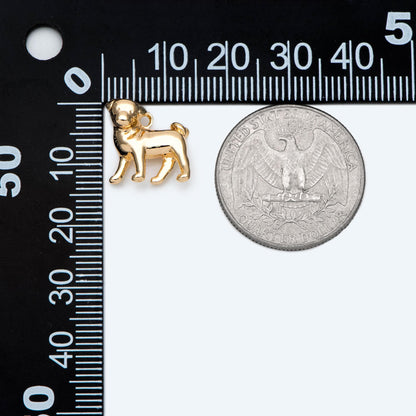 10pcs Gold 3D Dog Charm, Jewelry Making, Diy Material, Jewelry Supplies (GB-2668-C)