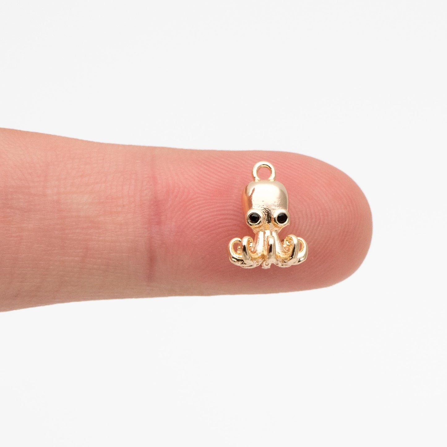 4pcs CZ Pave Gold Octopus Charms, Gold plated Brass, Ocean Animal Charm, Earring Charm, DIY Supplies Wholesale (GB-4288)