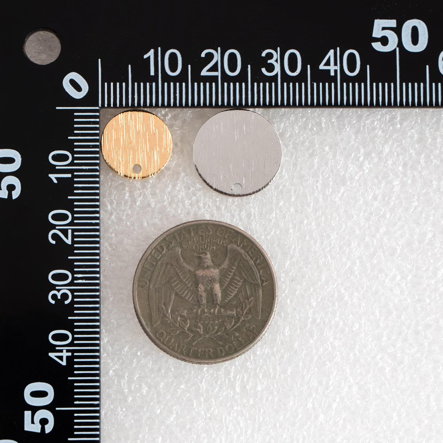 10pcs Brushed Gold/ Silver Disc Earring Post 12/ 15mm, Geometric Minimalist Coin Earring, Round Disk Stud Earring (#GB-4656)