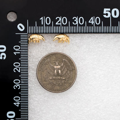 10pcs Gold Pangolin Earrings, 18K Real Gold Plated Brass, Minimalist Animal Stud Earrings (GB-4660)