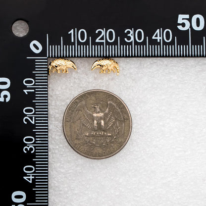 10pcs Gold Pangolin Earrings, 18K Real Gold Plated Brass, Minimalist Animal Stud Earrings (GB-4660)