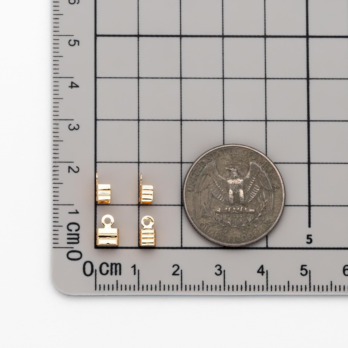 20pcs Gold Flat Cords Crimp End, Gold plated Brass, Cord Finding for Jewelry Making (GB-4661)