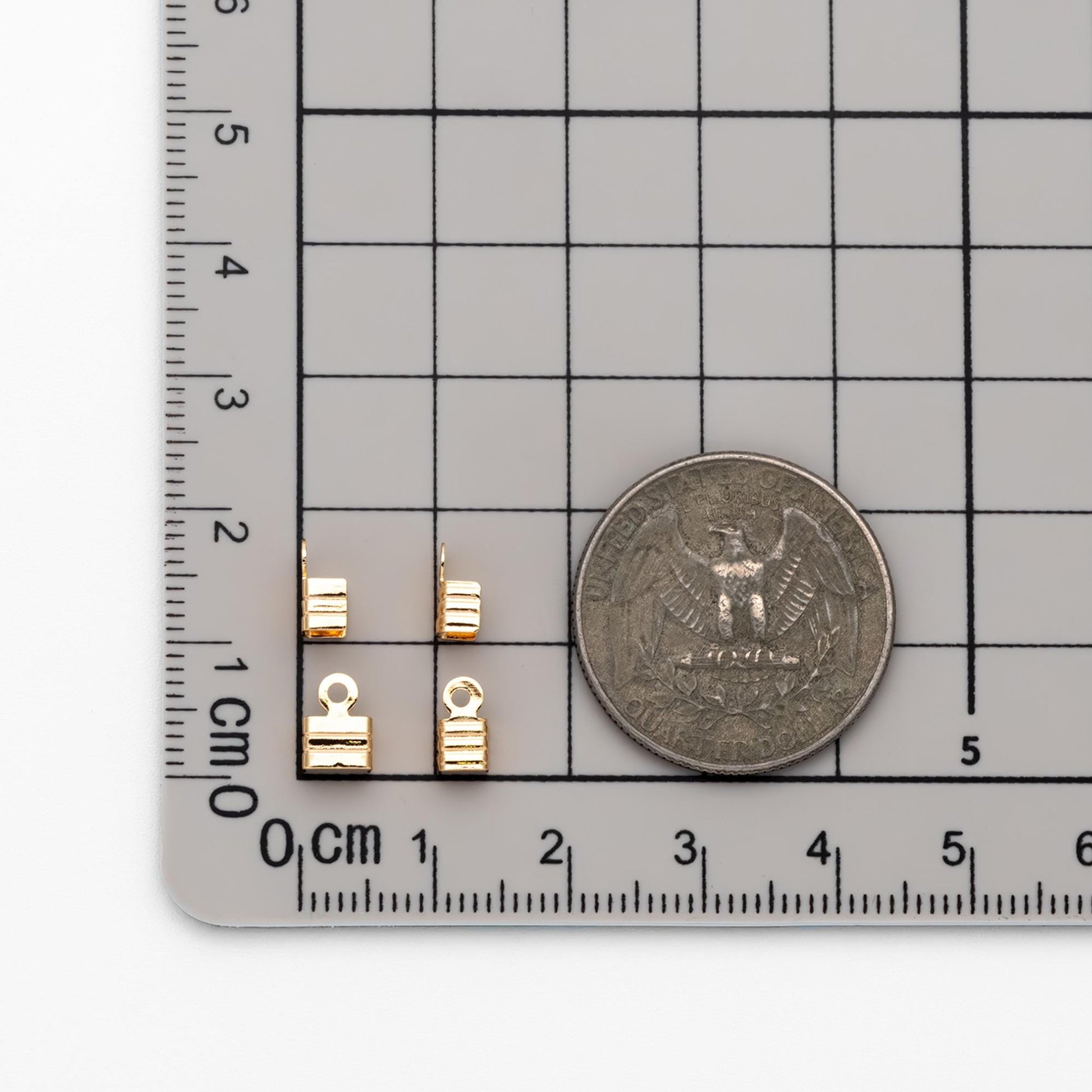 20pcs Gold Flat Cords Crimp End, Gold plated Brass, Cord Finding for Jewelry Making (GB-4661)