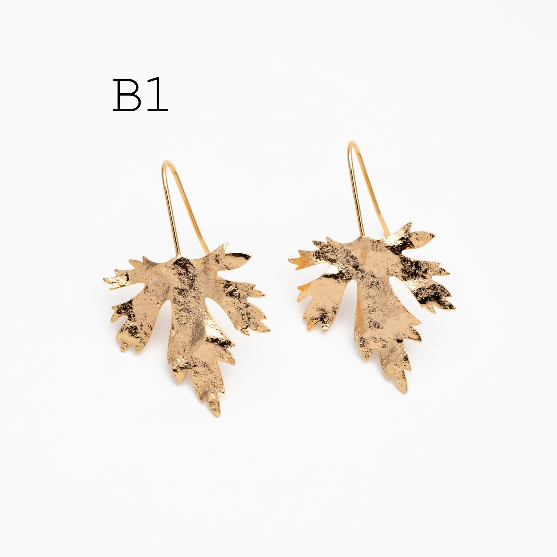 4pcs Gold/ Silver Tone Leaf Ear Hooks, Simple Earwires Earring Components (GB-3323)