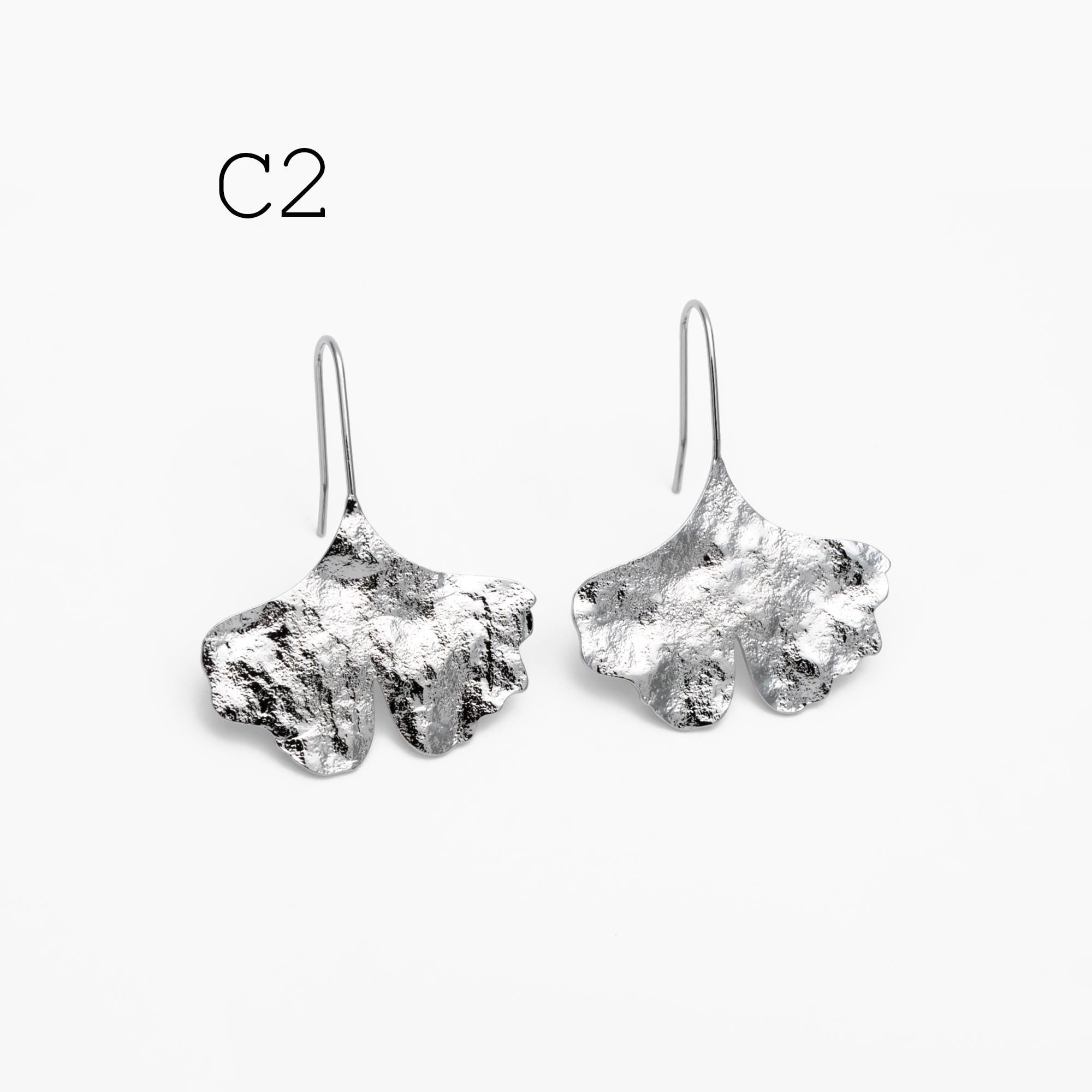 4pcs Gold/ Silver Tone Leaf Ear Hooks, Simple Earwires Earring Components (GB-3323)