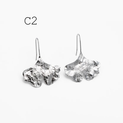 4pcs Gold/ Silver Tone Leaf Ear Hooks, Simple Earwires Earring Components (GB-3323)