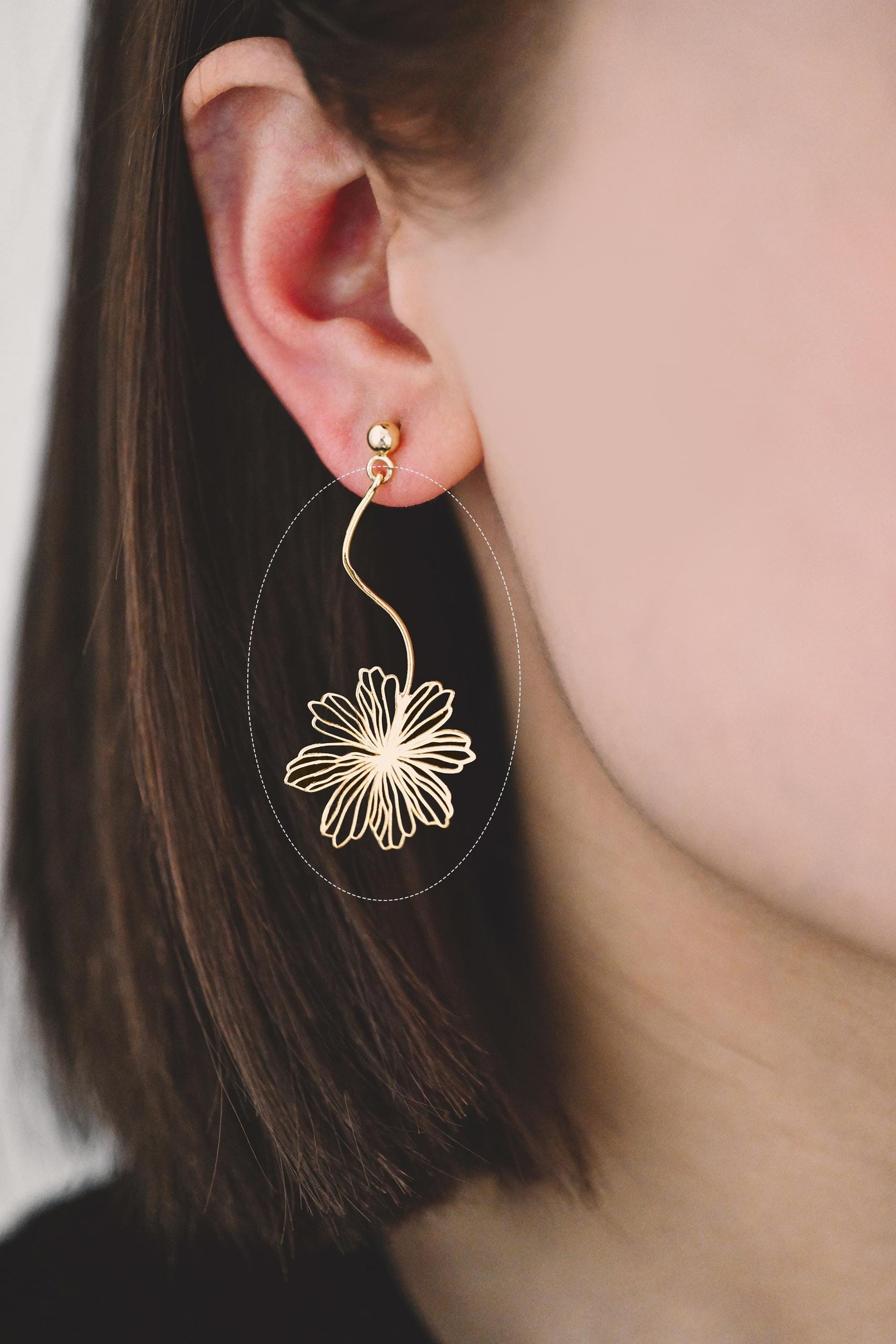 10pcs Gold Flower Leaf Charms, 18K Gold plated Brass, Dainty Earring Pendants (GB-4425)