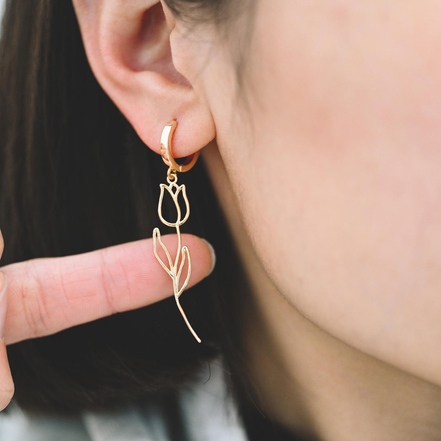 10pcs Gold Flower Leaf Charms, 18K Gold plated Brass, Dainty Earring Pendants (GB-4425)