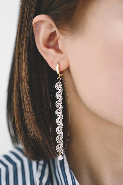 4pcs CZ Pave Gold/ Silver Tone Leaf Charm Connector , Gold/ Rhodium plated Brass, Cubic Zirconia Setting Diy Supplies (#GB-3669)