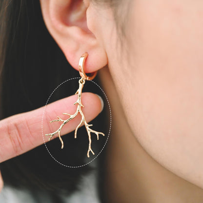 4pcs Gold Branch Charms , Real Gold Plated Brass, Christmas Pendants, Jewelry Making, Diy Material, Jewelry Supplies (GB-2672)