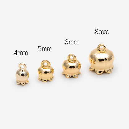 10pcs Gold Flower Charms, 18K Real Gold plated Brass, Lily Of The Valley, Flower Bead Cap (GB-3799)