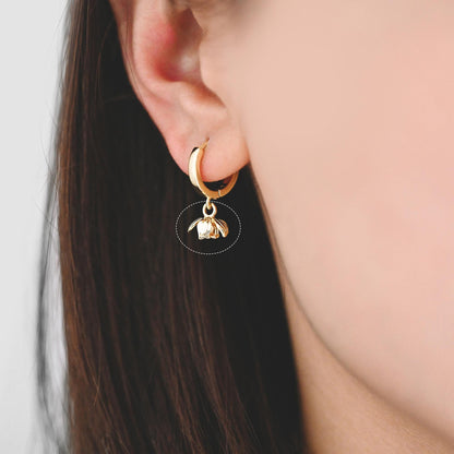 10pcs Gold/ Silver Tone Flower Bud Charms , 18K Gold plated Brass, Dainty Earring Charms (GB-1103)