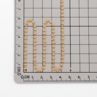 Gold/ Silver Tone Beaded Cable Chains 3.3mm, 18K Gold/ Rhodium plated Brass, Quality Specialty Chain Wholesale (#LK-237)/ 1 Meter=3.3 ft