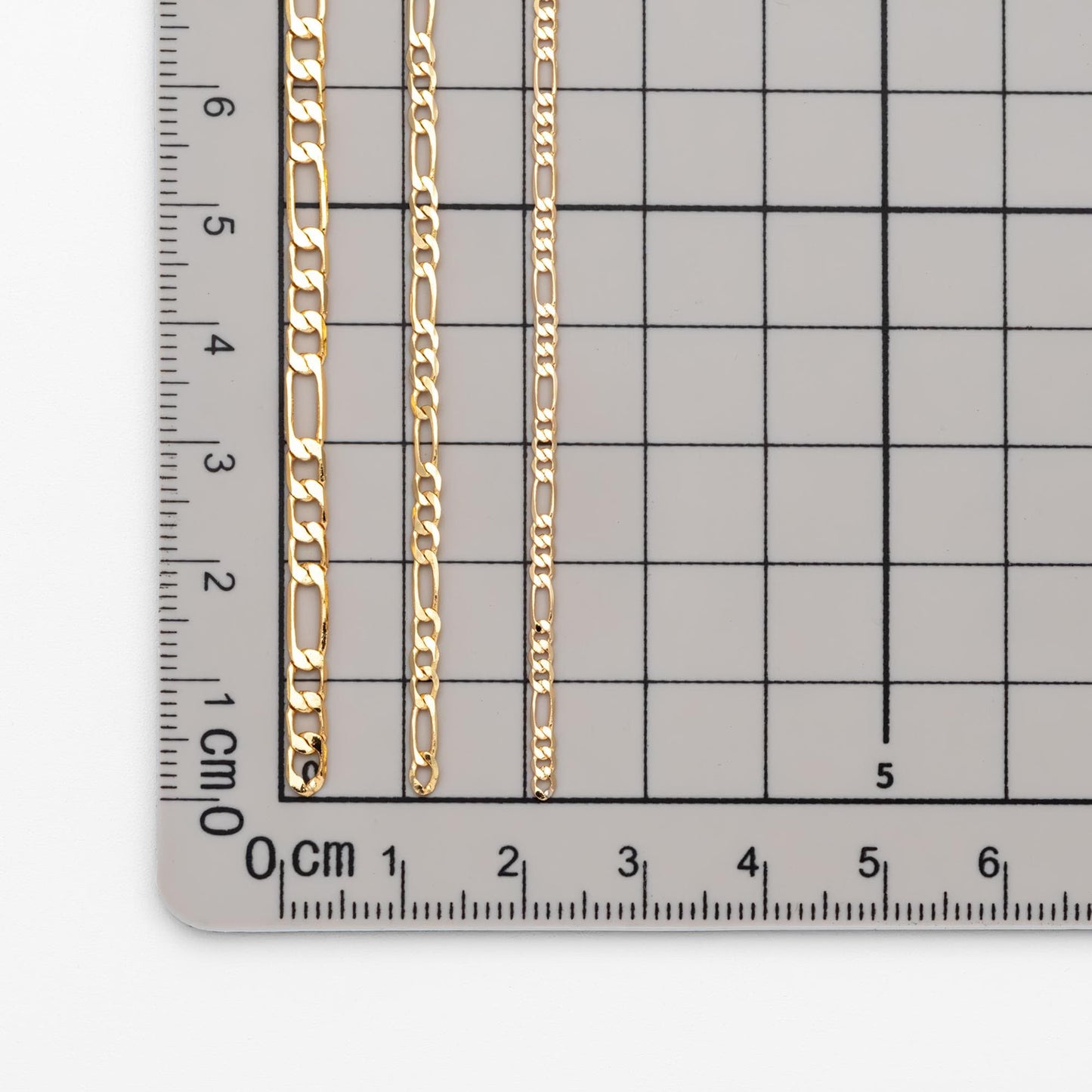 Delicate Flat Figaro Chains, 18K Gold/ Rhodium plated Brass, Craft Necklace Components Wholesale, 2/ 2.5/ 3.5mm (#LK-355)/ 1 Meter=3.3 ft