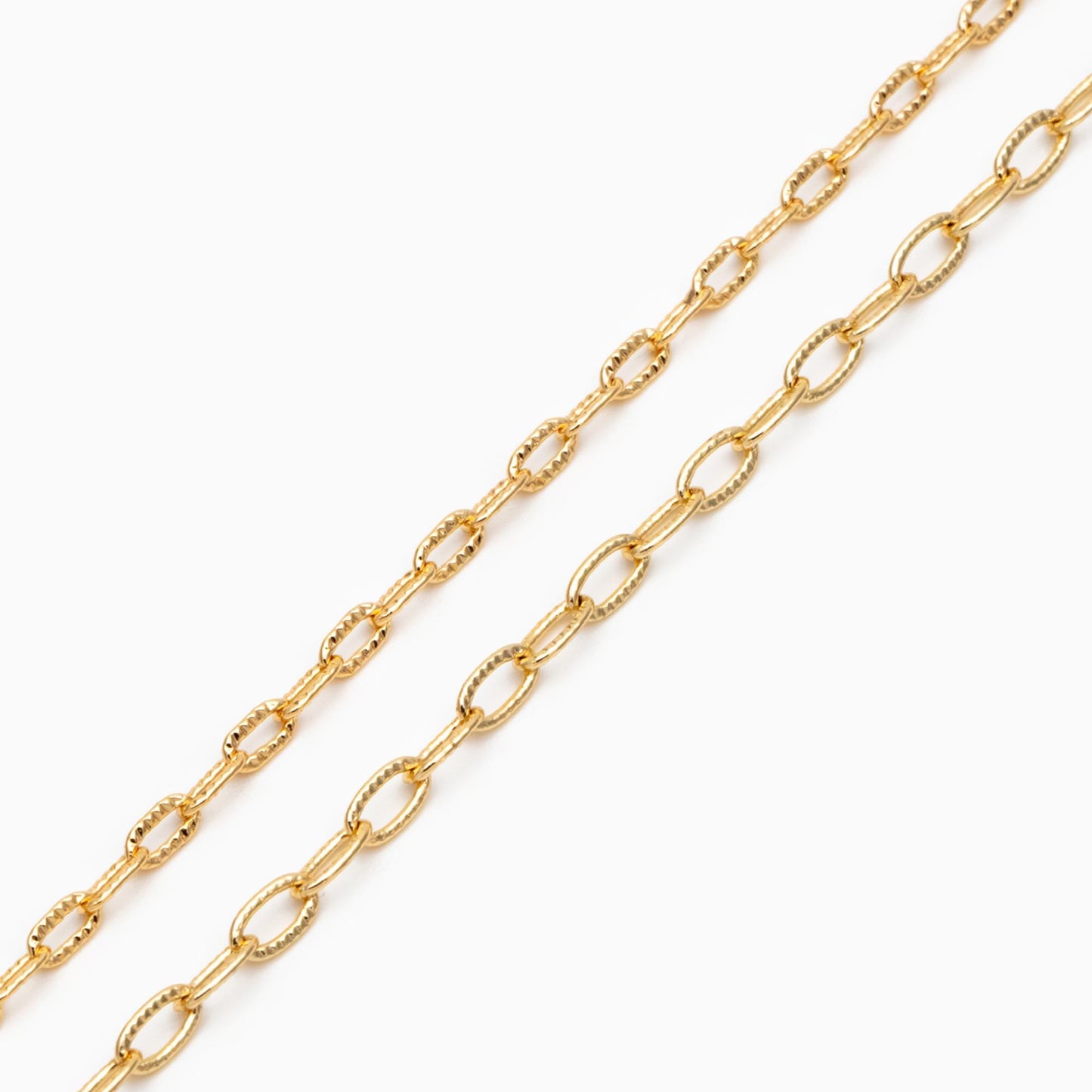 Flat Oval Cable Chains 2.3/ 3mm, 18K Gold/ Rhodium plated Brass, Craft DIY Jewelry Chain Wholesale (#LK-333)/ 1 Meter=3.3 ft