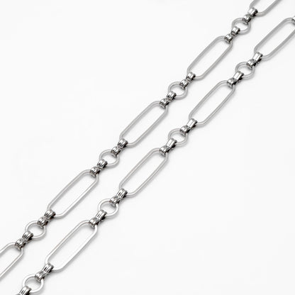 Long Oval Chains 6mm, 18K Gold plated Brass, Geometric Chain Findings Wholesale (#LK-435)/ 1 Meter=3.3 ft
