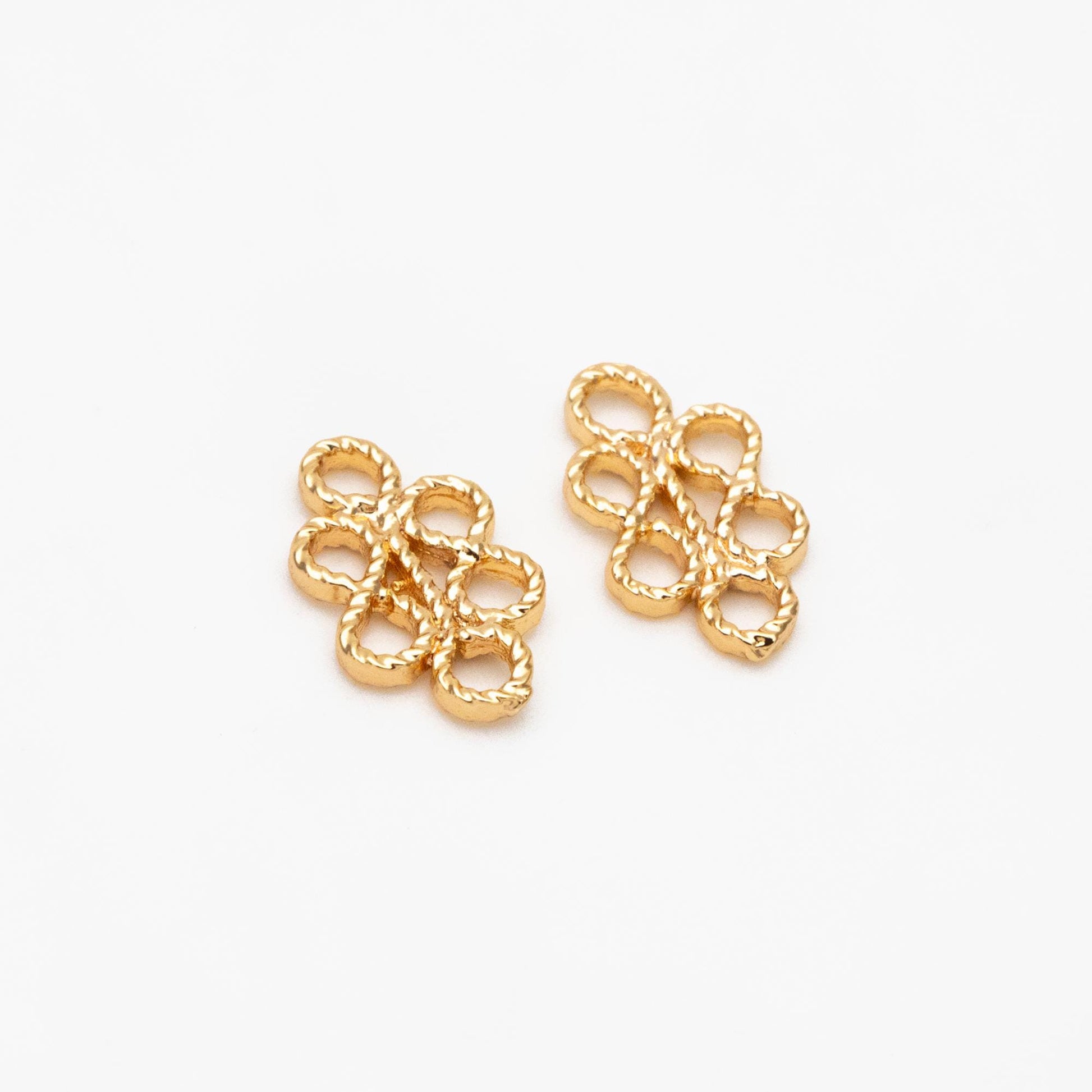 10pcs Gold Filigree Flower Charm Pendants, Gold plated Brass, Jewelry Making, Diy Material, Jewelry Supplies (GB-114)