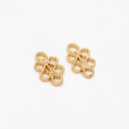 10pcs Gold Filigree Flower Charm Pendants, Gold plated Brass, Jewelry Making, Diy Material, Jewelry Supplies (GB-114)