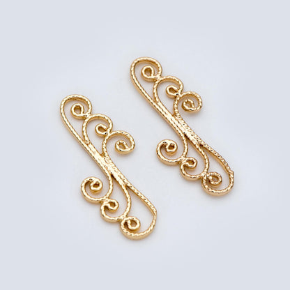 10pcs Gold Filigree Flower Charm Pendants, Gold plated Brass, Jewelry Making, Diy Material, Jewelry Supplies (GB-114)