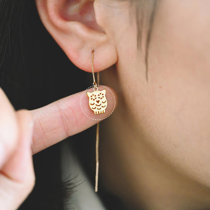 10pcs Gold Owl Charms , Real Gold plated Brass, Cute Owl Pendants (GB-176)