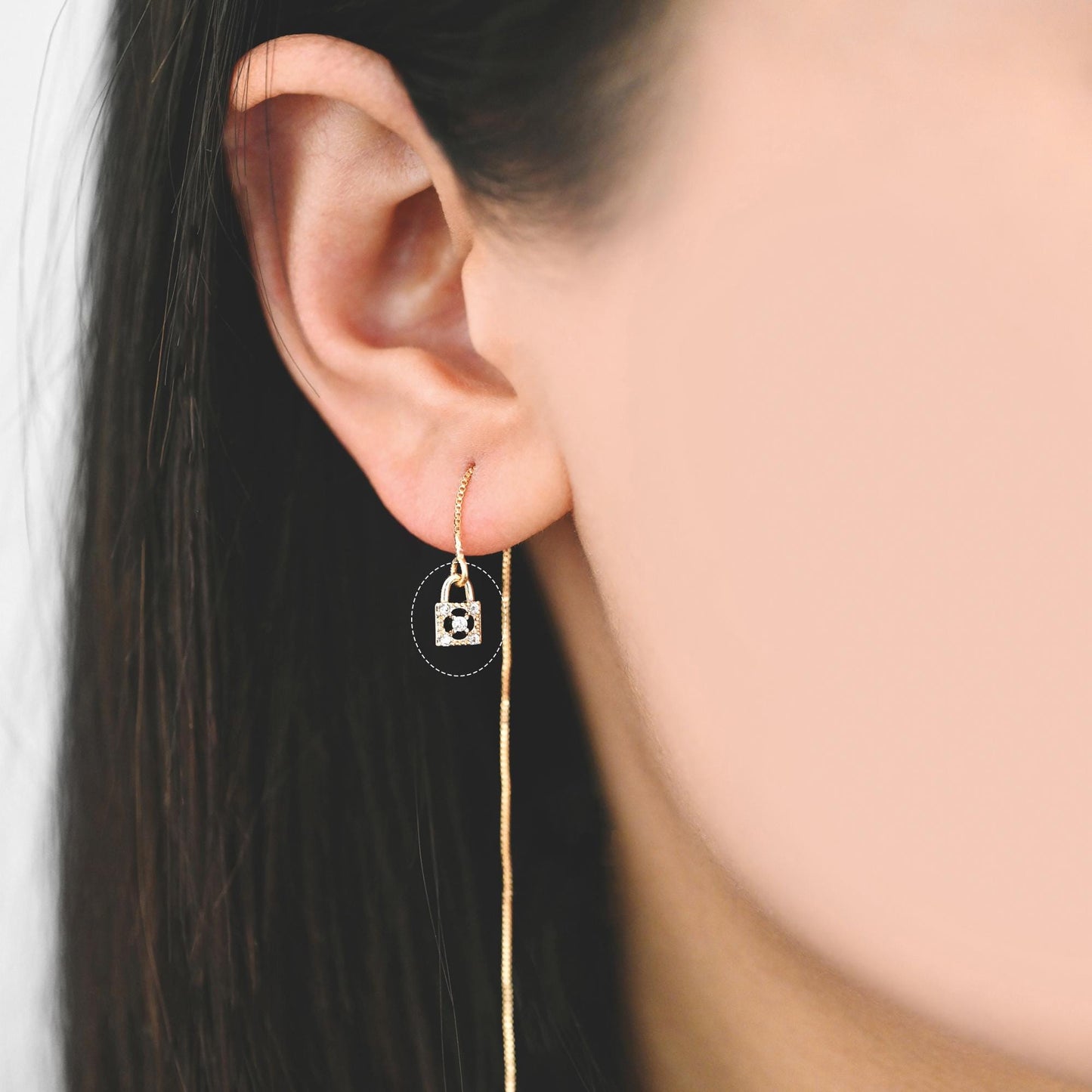 4pcs CZ Pave Gold/ Silver Tone Lock Charms, Real Gold/ Rhodium plated Brass, Mini Lock Pendants (GB-751)