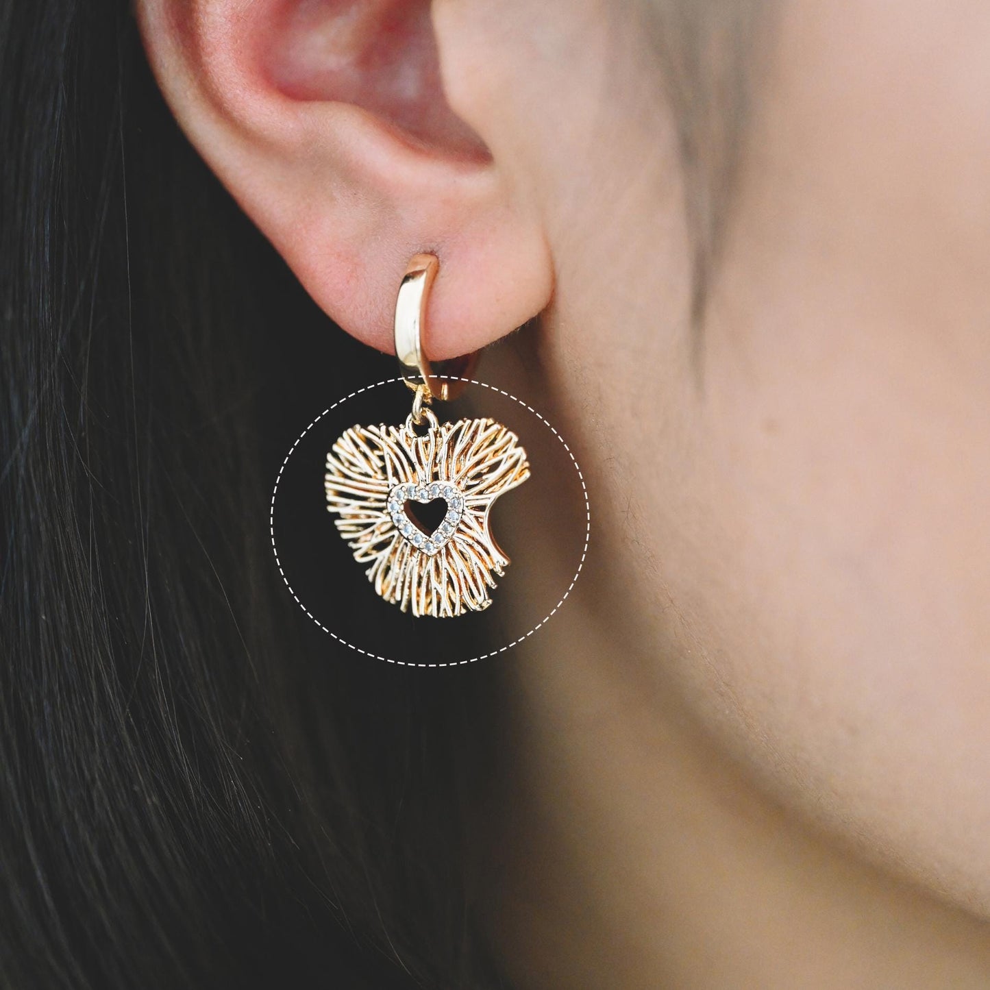 4pcs CZ Pave Gold Filigree Charms, Gold plated Brass, Earring Necklace Pendants (GB-1117)