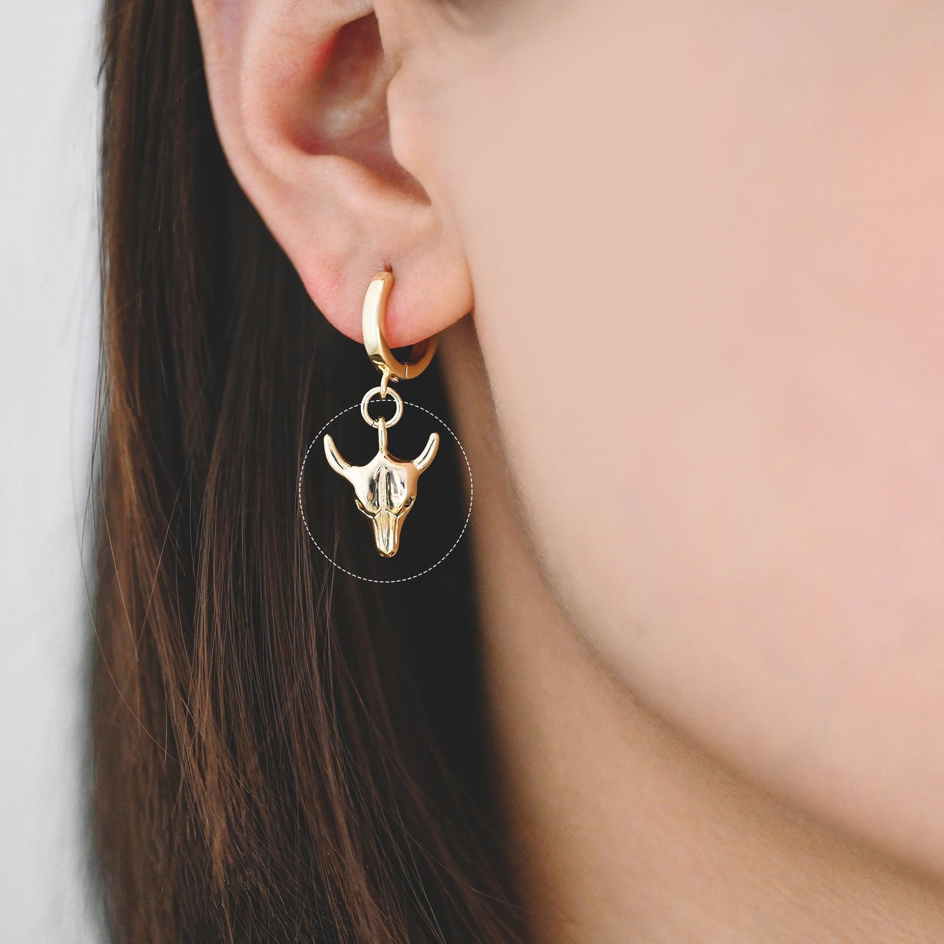 4pcs Gold/ Silver Tone OX Head Skull Charm, Ox Horn Charm, Real Gold/ Rhodium plated Brass, Buffalo Head Pendant (GB-3616)