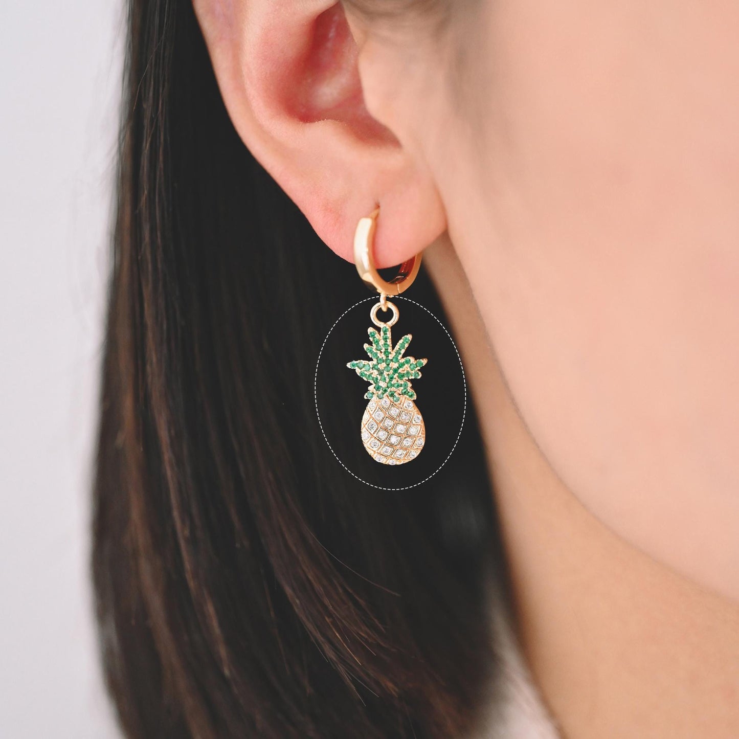 4pcs Gold/ Silver Tone Pineapple Charms , 18K Gold/ Rhodium plated Brass Pineapple Pendants (GB-4095)