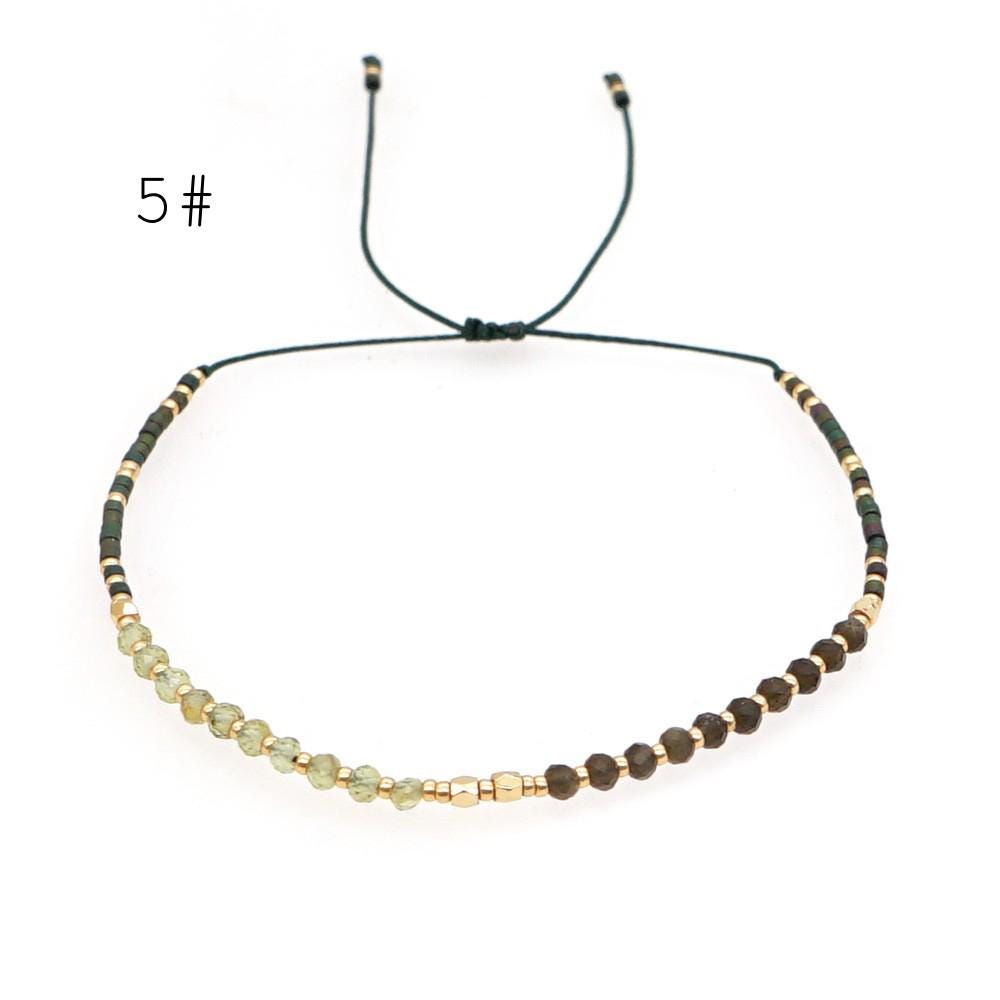 Adjustable String Bracelet, Miyuki Bracelet, Stone Bracelet, Tiny Beaded Bracelets, Layering Bracelet, Boho Bracelet (RM-62)