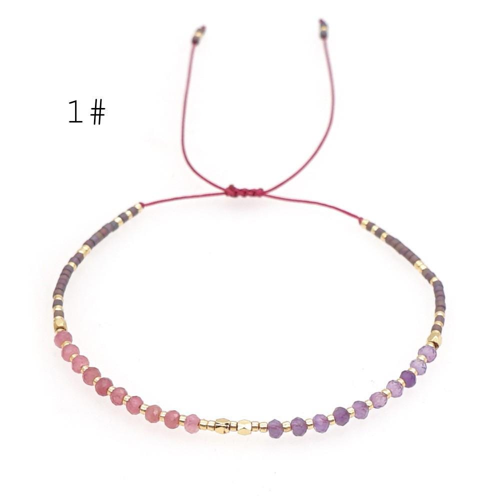Adjustable String Bracelet, Miyuki Bracelet, Stone Bracelet, Tiny Beaded Bracelets, Layering Bracelet, Boho Bracelet (RM-62)