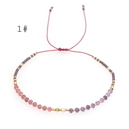 Adjustable String Bracelet, Miyuki Bracelet, Stone Bracelet, Tiny Beaded Bracelets, Layering Bracelet, Boho Bracelet (RM-62)