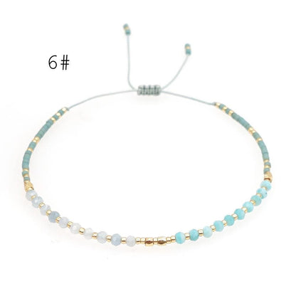 Adjustable String Bracelet, Miyuki Bracelet, Stone Bracelet, Tiny Beaded Bracelets, Layering Bracelet, Boho Bracelet (RM-62)