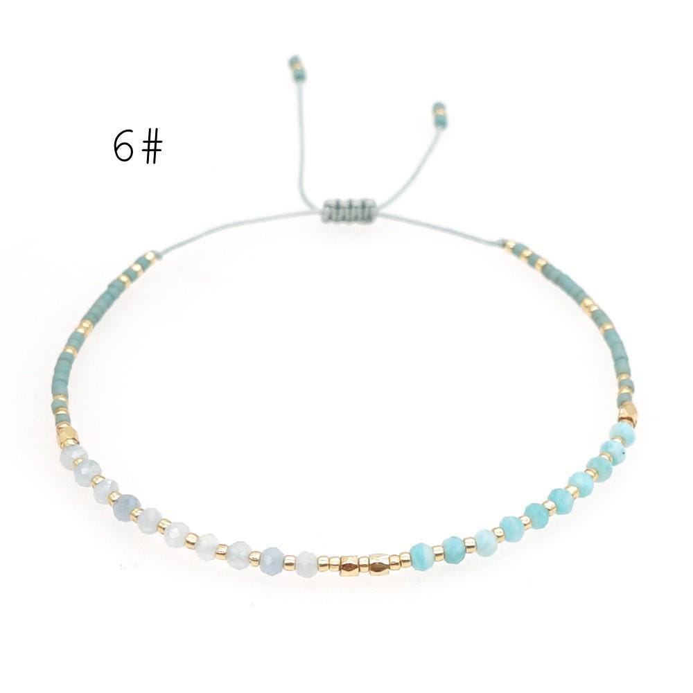 Adjustable String Bracelet, Miyuki Bracelet, Stone Bracelet, Tiny Beaded Bracelets, Layering Bracelet, Boho Bracelet (RM-62)