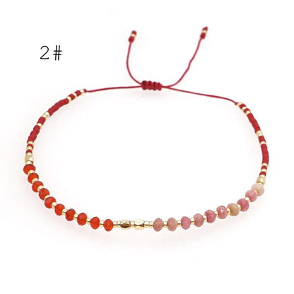 Adjustable String Bracelet, Miyuki Bracelet, Stone Bracelet, Tiny Beaded Bracelets, Layering Bracelet, Boho Bracelet (RM-62)