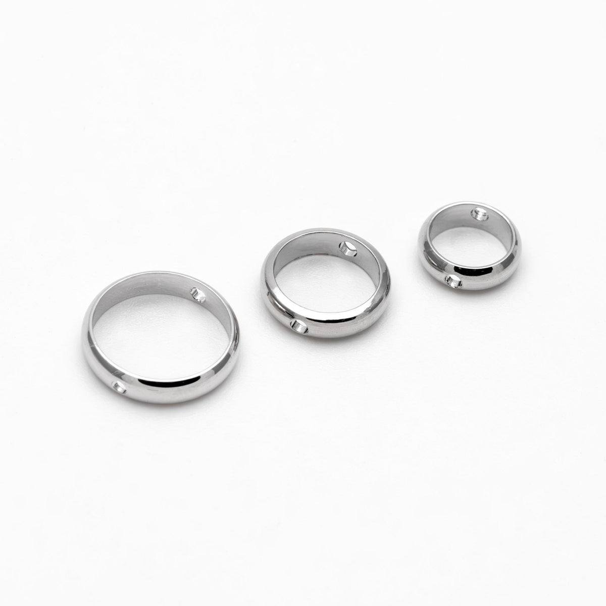 10pcs Gold/ Silver Round Bead Frame Charms, Gold/ Rhodium plated Brass Ring Connectors, 8/ 9/ 10/ 11/ 12mm Outer Size (GB-021)