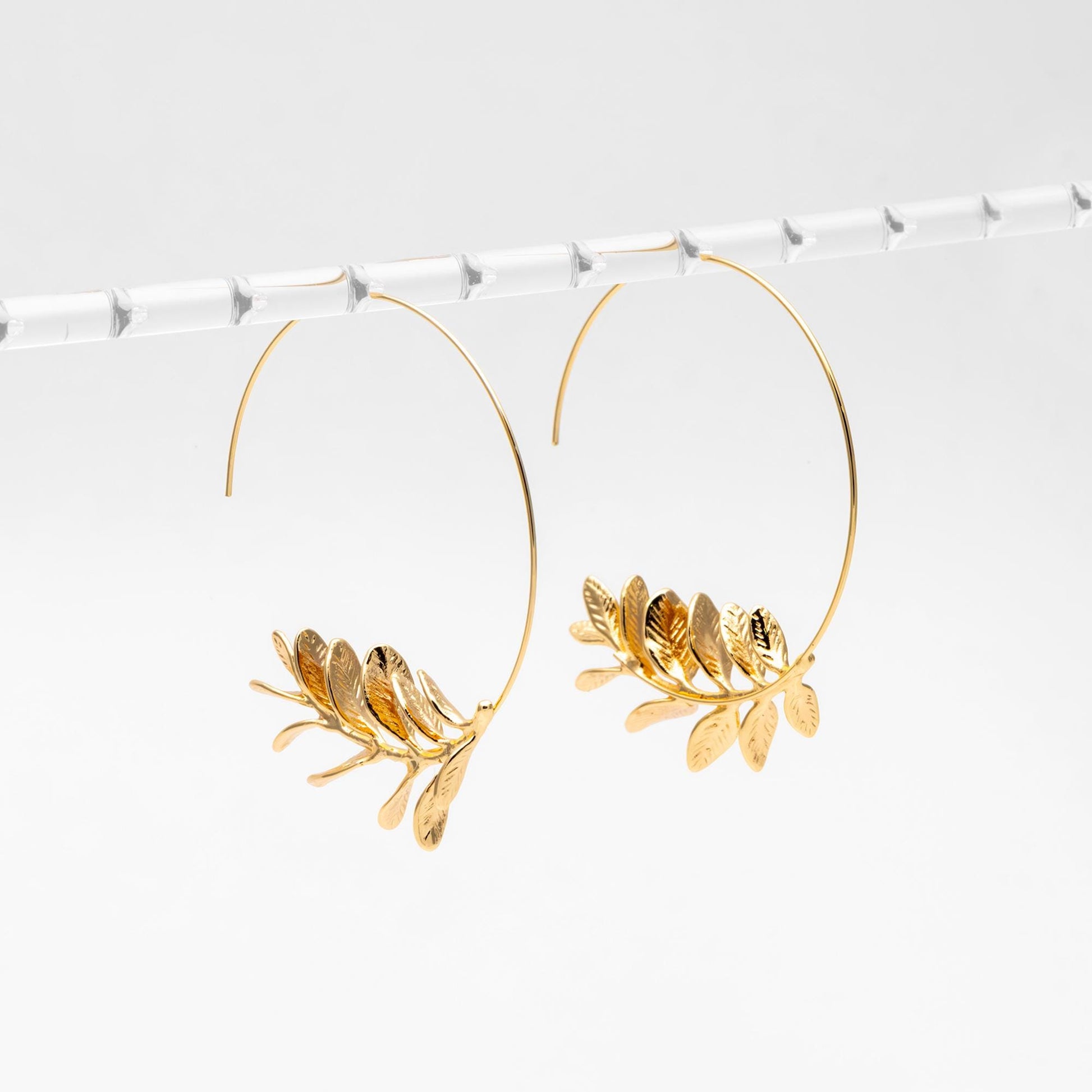 4pcs Gold/ Silver Tone Leaf Ear Hooks, Dainty Branch Earring (GB-4653)