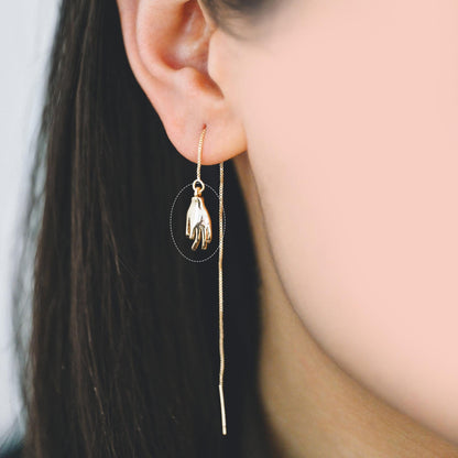 4pcs Gold/ Silver Hand Charms, Gold/ Rhodium plated Brass, DIY Jewelry Making Supplies (GB-4156)