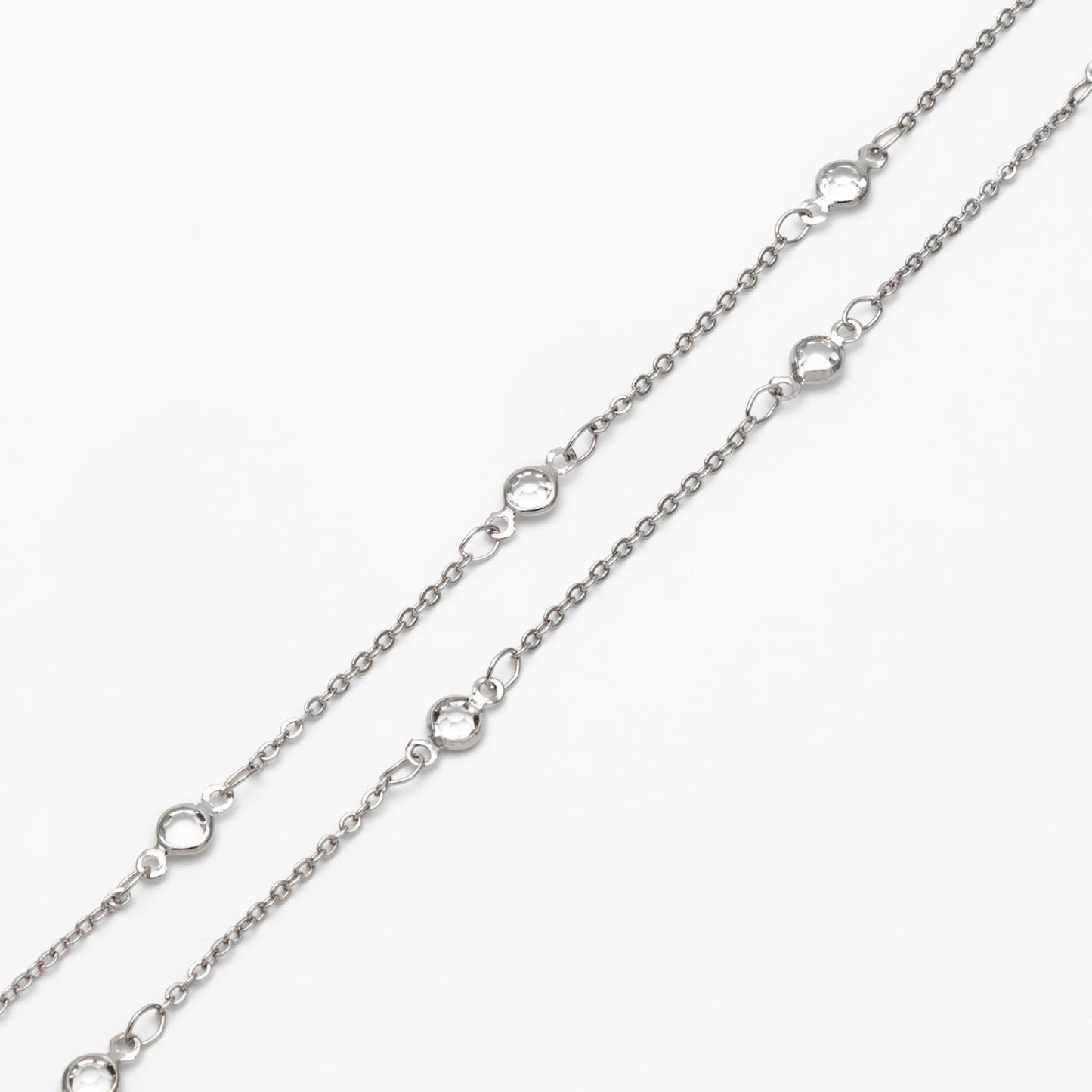 Gold plated Brass Crystal Beaded Chains, 4.5/ 7mm Round Coin Glass Beads, Lead Nickel Free (#LK-147)/ 1 Meter=3.3 ft