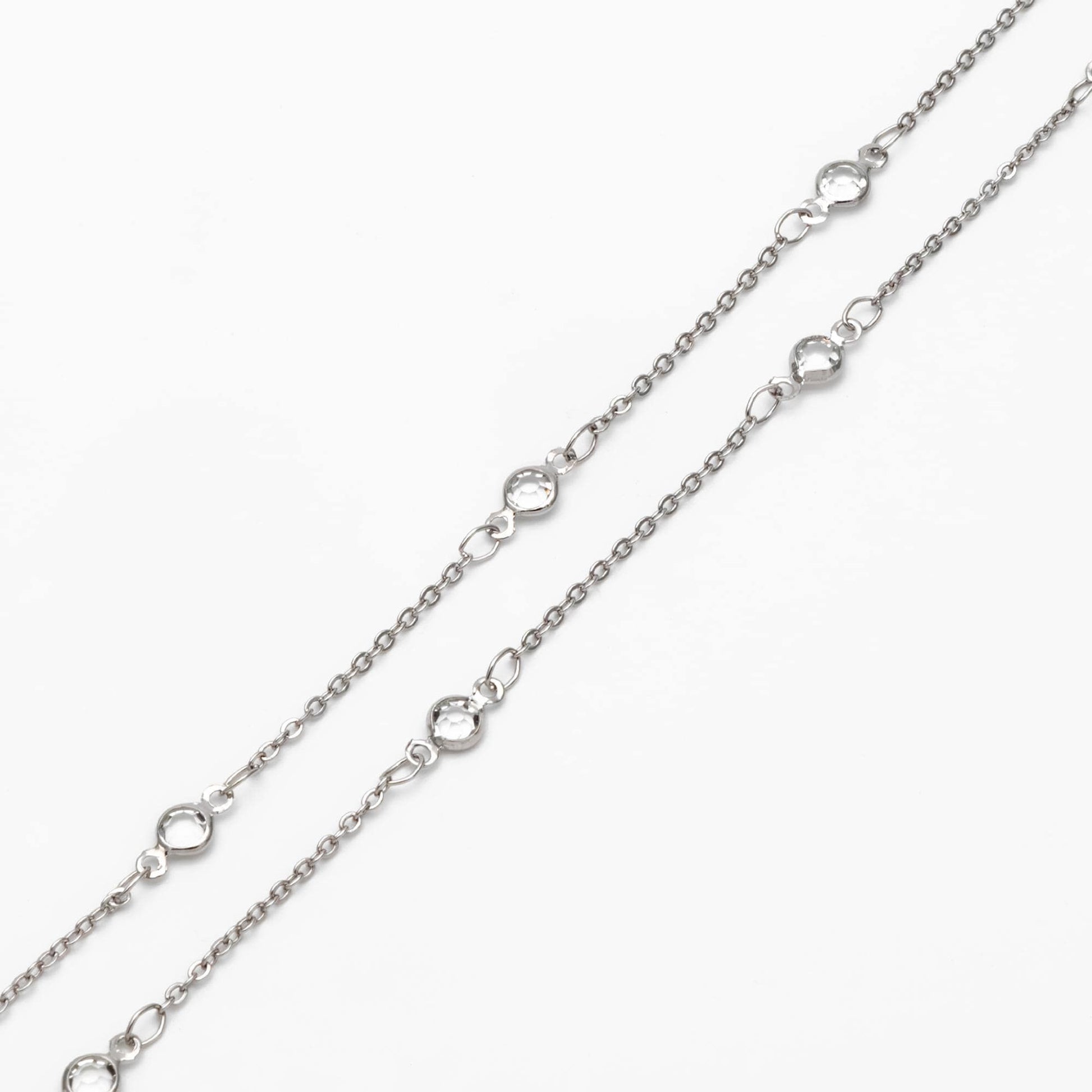 Gold plated Brass Crystal Beaded Chains, 4.5/ 7mm Round Coin Glass Beads, Lead Nickel Free (#LK-147)/ 1 Meter=3.3 ft