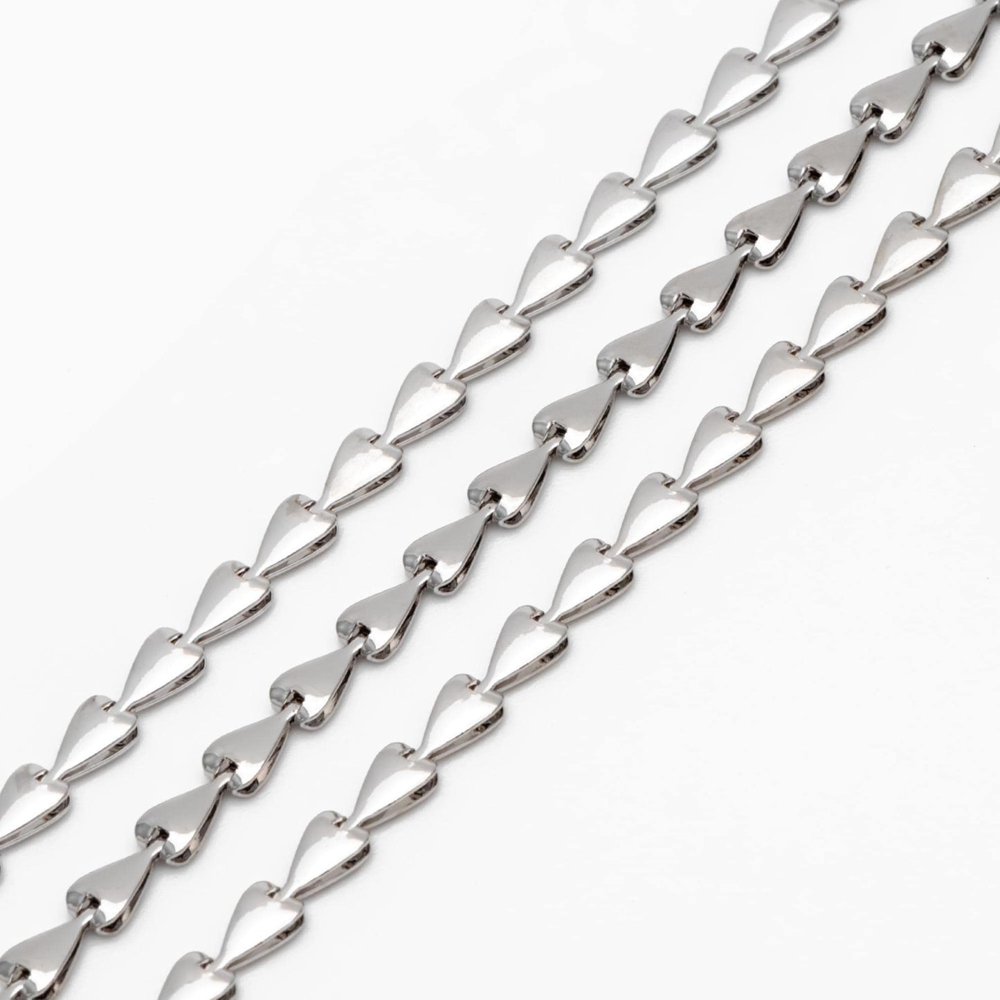 Gold/ Silver Tone Triangle Chain 3mm, Gold/ Rhodium plated Brass Arrow Chain, Quality Chain for DIY Jewelry (#LK-239)/ 1 Meter=3.3 ft