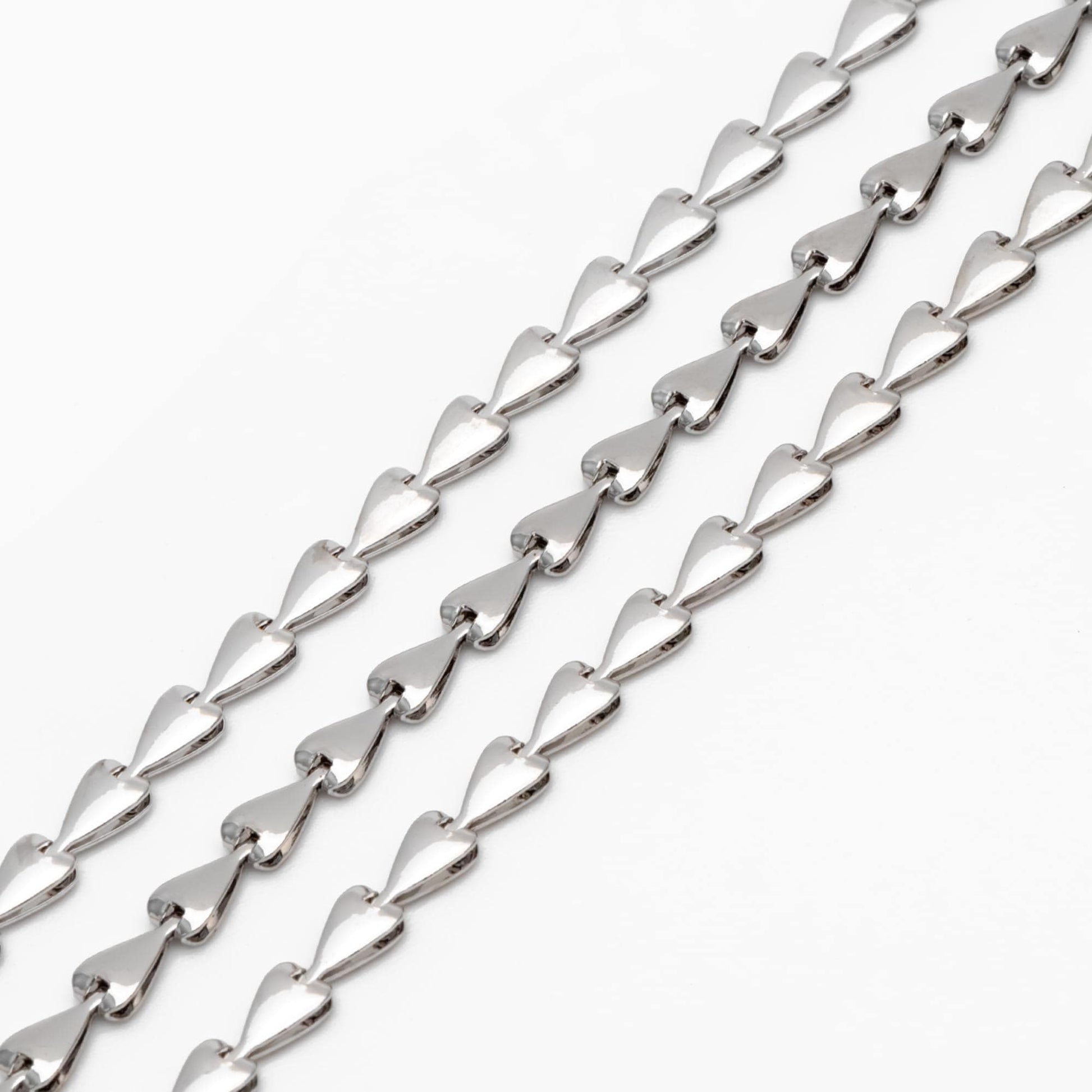 Gold/ Silver Tone Triangle Chain 3mm, Gold/ Rhodium plated Brass Arrow Chain, Quality Chain for DIY Jewelry (#LK-239)/ 1 Meter=3.3 ft