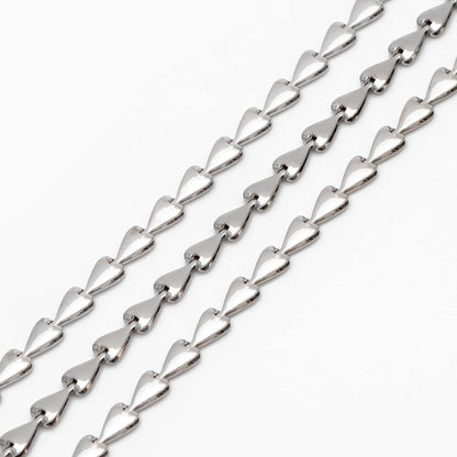 Gold/ Silver Tone Triangle Chain 3mm, Gold/ Rhodium plated Brass Arrow Chain, Quality Chain for DIY Jewelry (#LK-239)/ 1 Meter=3.3 ft