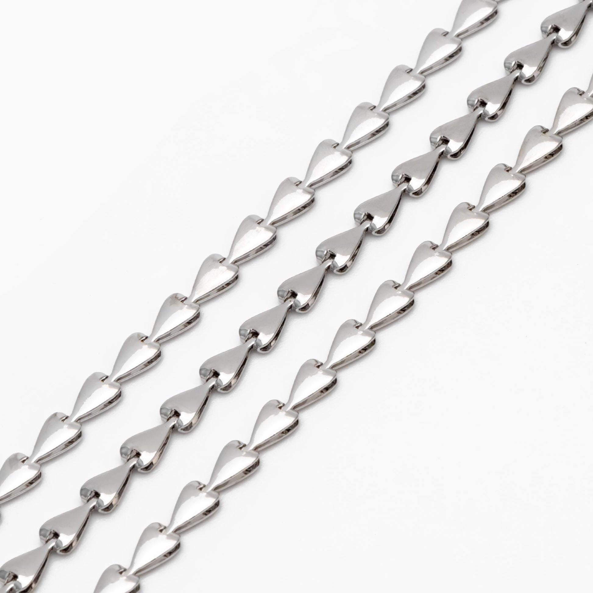 Gold/ Silver Tone Triangle Chain 3mm, Gold/ Rhodium plated Brass Arrow Chain, Quality Chain for DIY Jewelry (#LK-239)/ 1 Meter=3.3 ft