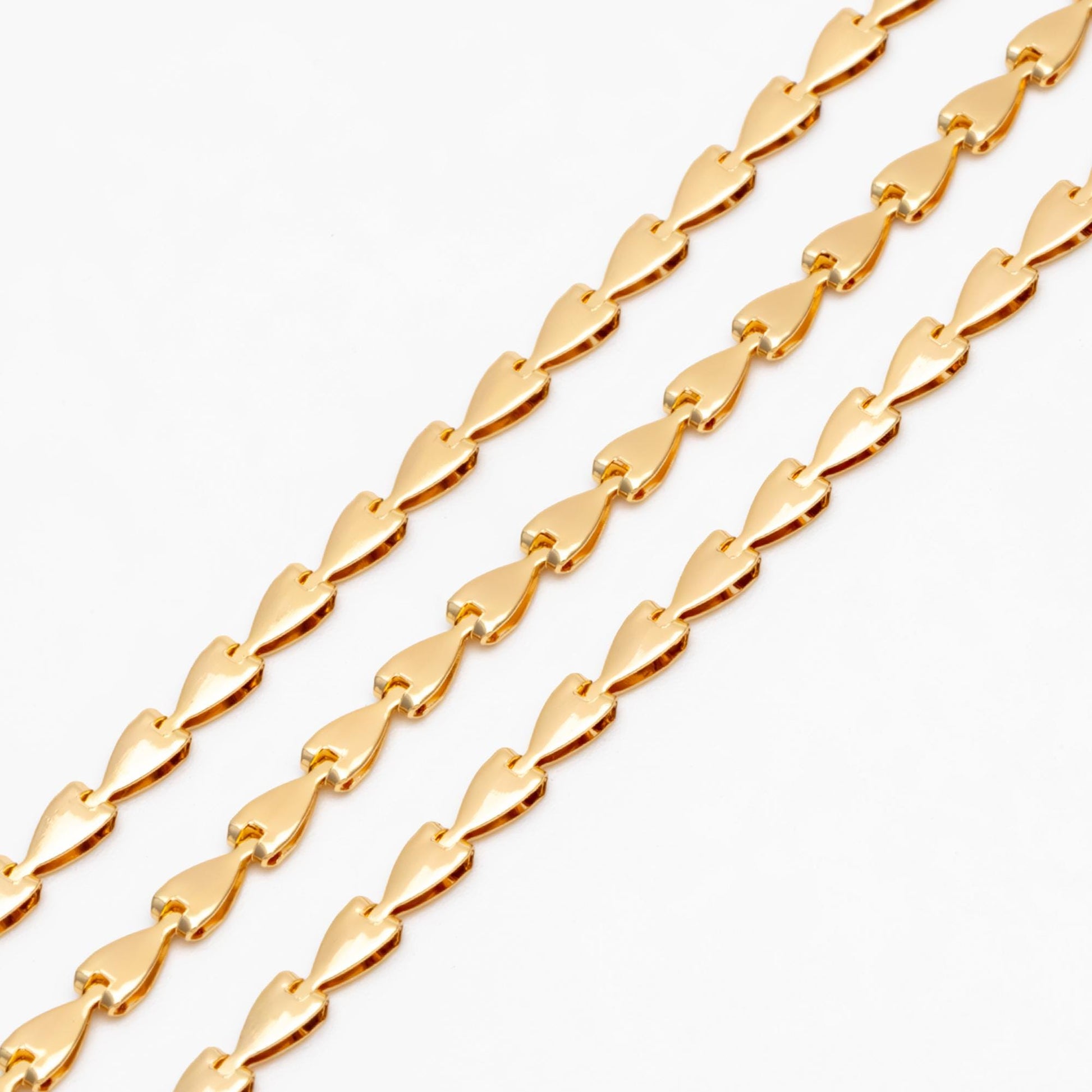 Gold/ Silver Tone Triangle Chain 3mm, Gold/ Rhodium plated Brass Arrow Chain, Quality Chain for DIY Jewelry (#LK-239)/ 1 Meter=3.3 ft