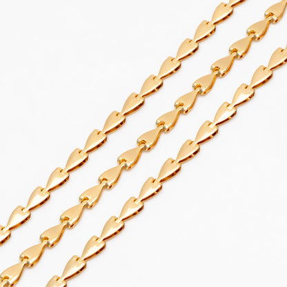 Gold/ Silver Tone Triangle Chain 3mm, Gold/ Rhodium plated Brass Arrow Chain, Quality Chain for DIY Jewelry (#LK-239)/ 1 Meter=3.3 ft