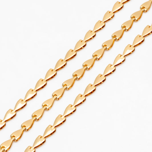 Gold/ Silver Tone Triangle Chain 3mm, Gold/ Rhodium plated Brass Arrow Chain, Quality Chain for DIY Jewelry (#LK-239)/ 1 Meter=3.3 ft