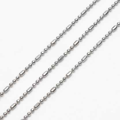 Gold/ Silver Ball Chains 1mm, DIY Necklace Chain Wholesale, 18K Gold/ Rhodium plated Brass Bar Chains (#LK-243)/ 1 Meter=3.3 ft