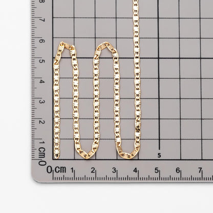 Gold plated Brass Link Chains 3mm, Floral Specialty Chains for DIY Necklace (#LK-324)/ 1 Meter=3.3 ft