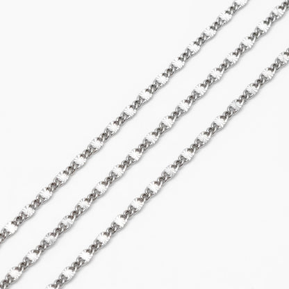 Gold/ Silver Flat Chain, 18K Gold/ Rhodium plated Chain Bulk, Gold Chain Wholesale (#LK-328)/ 1 Meter=3.3 ft